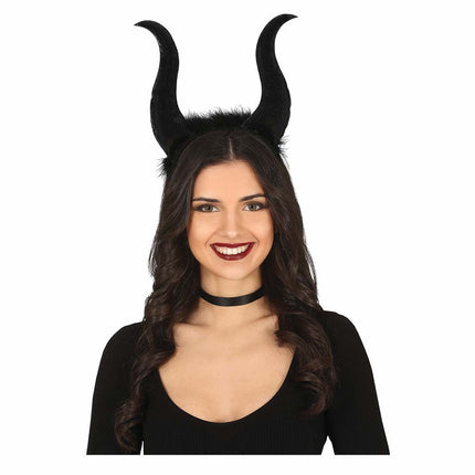 Czarna opaska do włosów na Halloween Diabelskie rogi