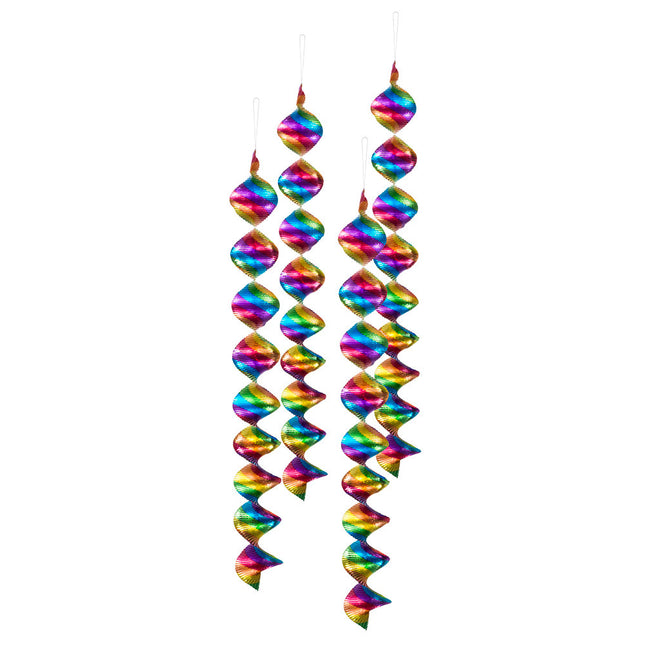 Kolorowa dekoracja wisząca Spirale 60cm 4szt.