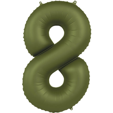 Balon z figurką na 8 lat Zielony Mat 86 cm