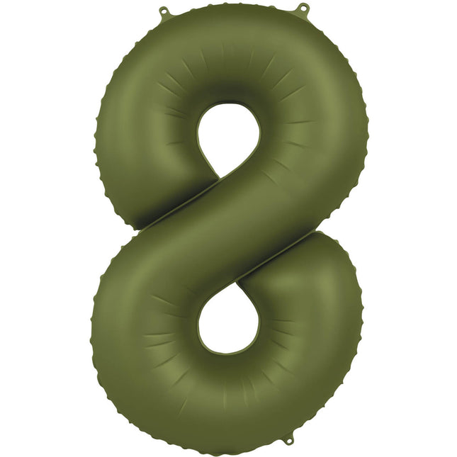 Balon z figurką na 8 lat Zielony Mat 86 cm