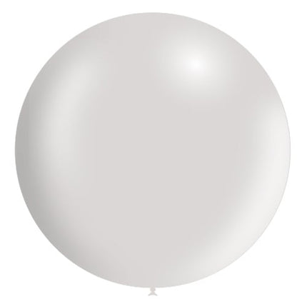 Jasnoszary gigantyczny balon XL metaliczny 91 cm