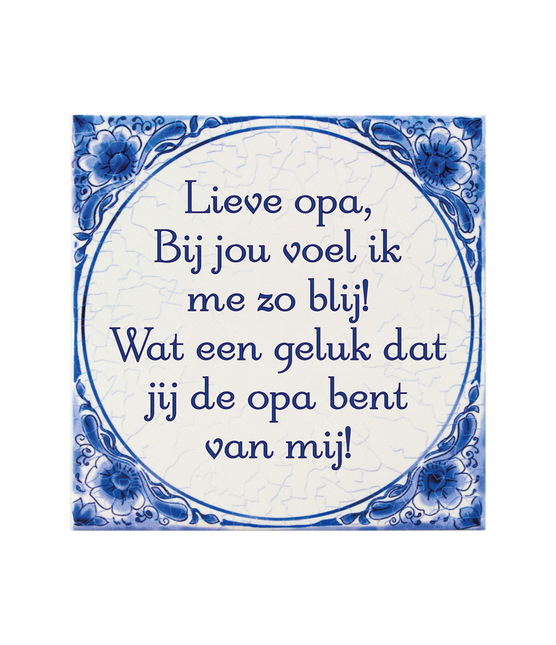 Delft Blue Tile Dear Grandpa 14,5 cm