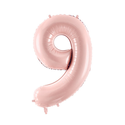 Balon z figurką na 9 lat Jasnoróżowy Pusty 72cm