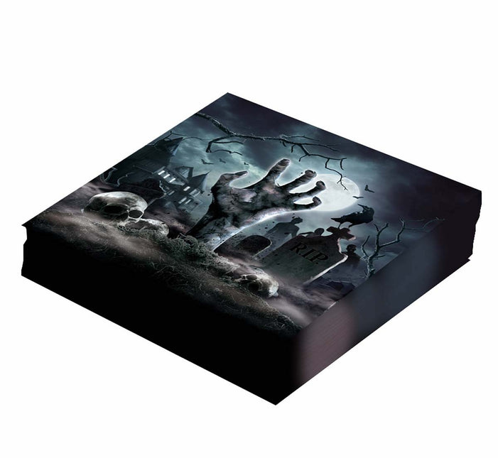 Halloweenowe serwetki cmentarne 33cm 12szt
