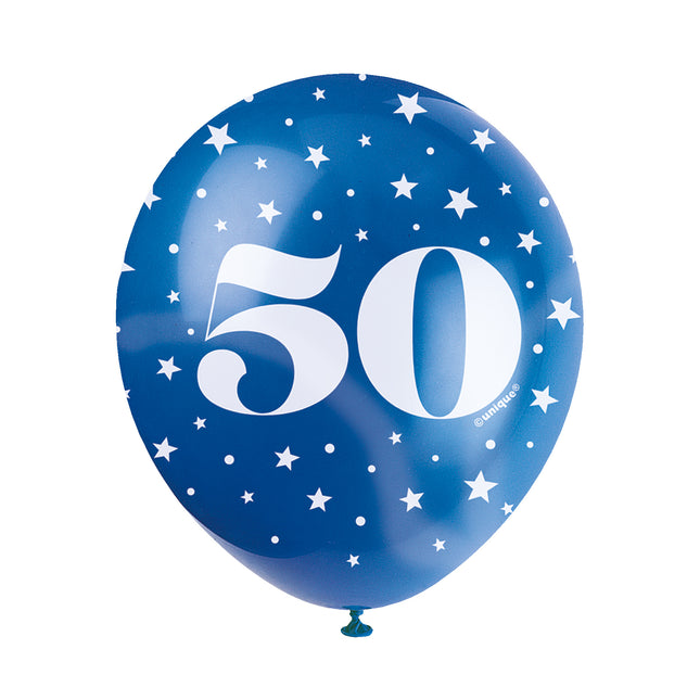 Balony 50 lat konfetti 30cm 5szt