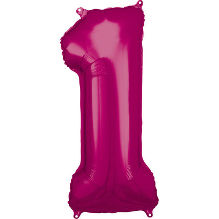 Balon foliowy Figurka 1 fuksja 86 cm pusty
