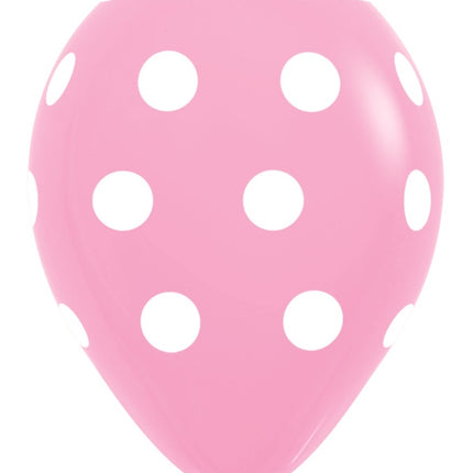 Balony Polka Dots Pink 30cm 25szt