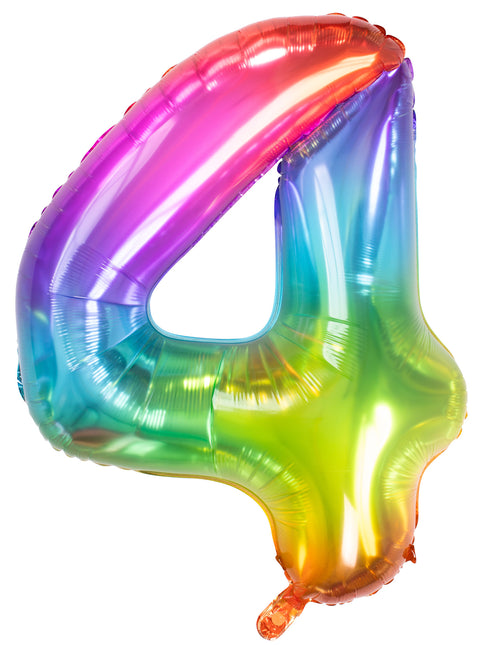 Balon foliowy Figurka 4 Rainbow XL 81cm pusty