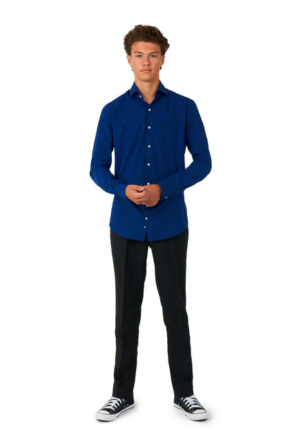 Ciemnoniebieska koszula chłopięca dla nastolatków <tc>OppoSuits</tc>