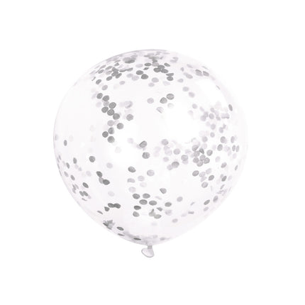 Balony konfetti srebrne 30cm 6szt