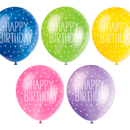 Balony Happy Birthday Kropki 30cm 5szt