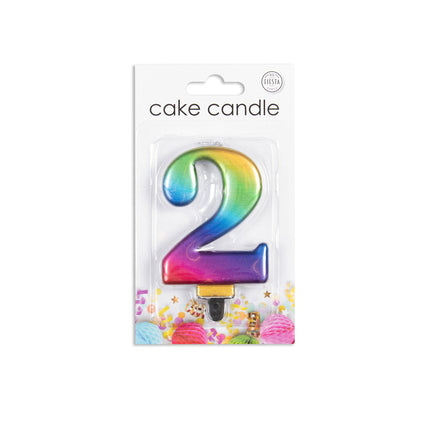 Świeczka 2 lata Rainbow 7cm
