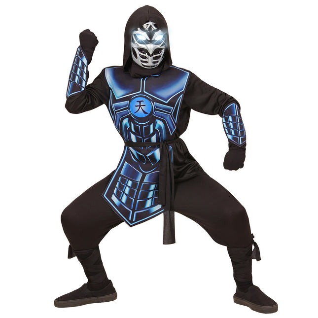 Kostium Ninja Czarny Niebieski Chłopiec