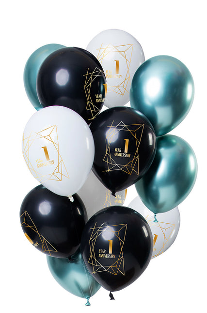 Balony na 1 rocznicę 30cm 12szt