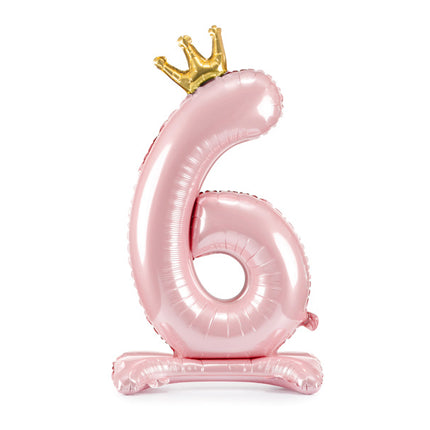 Balon foliowy Figurka 6 Jasnoróżowy Standardowy Pusty 84cm