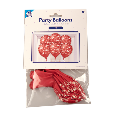 Balony 40 lat 30cm 6szt