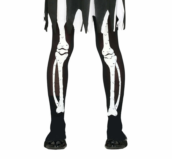 Dziecięce legginsy szkielet na Halloween