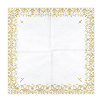 Serwetki komunijne Cross Gold 33cm 20szt