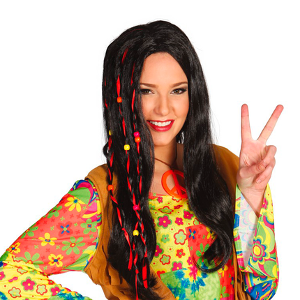 Peruka hipisowska czarna