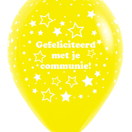 Balony komunijne gwiazdki żółte 30cm 25szt