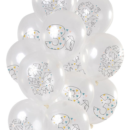 Balony 3 lata Origami 30cm 12szt