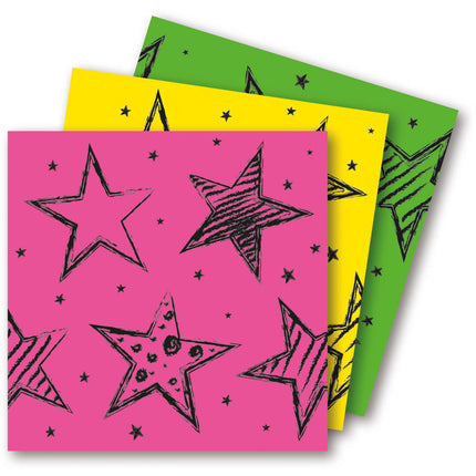 Kolorowe serwetki neonowe 33cm 20szt