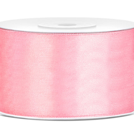 Wstążka satynowa jasnoróżowa 38 mm 25 m