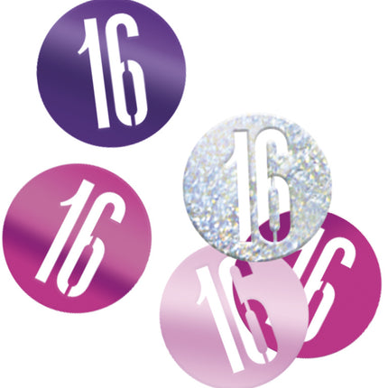 Konfetti stołowe 16 Years Pink 14gr