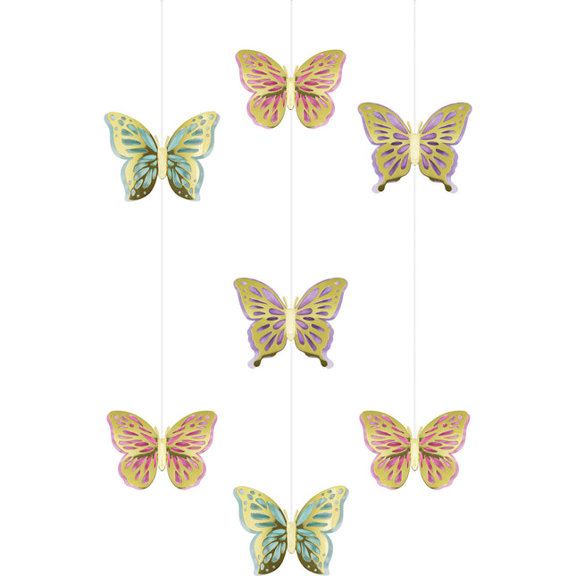 Dekoracja wisząca Motyl 18cm 3szt.