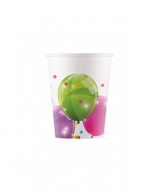 Kubki Balony Kolorowe 200ml 8szt