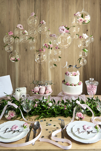 Topper na tort Love Silver 17cm