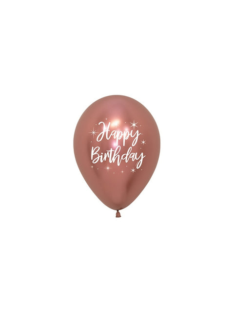Balony Happy Birthday Radiant Reflex Mix 12cm 50szt
