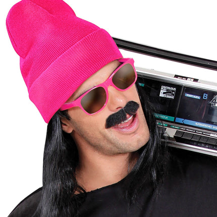 Neonowa różowa czapka