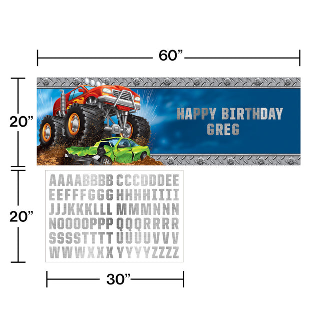 Baner Monster Truck z możliwością personalizacji 1,5 m