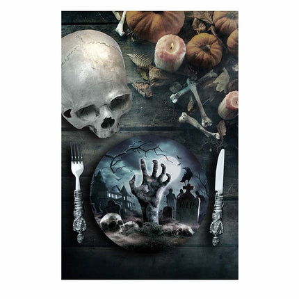 Halloweenowe talerze cmentarne 23cm 6szt