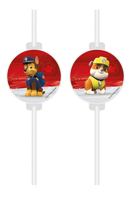 Papierowe słomki Paw Patrol do dekoracji 4 szt.