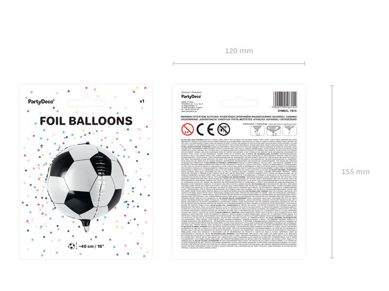 Balon helowy piłka nożna pusty 40 cm