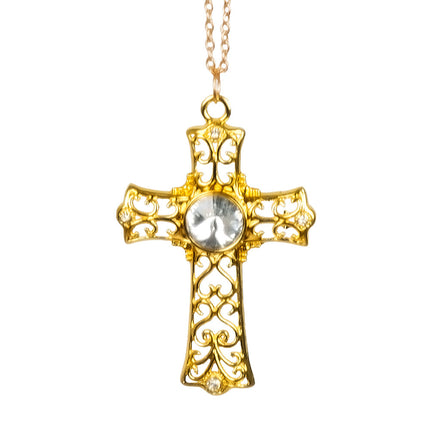 Łańcuszek Krzyż Złoty Diament