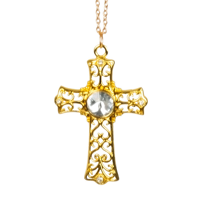 Łańcuszek Krzyż Złoty Diament
