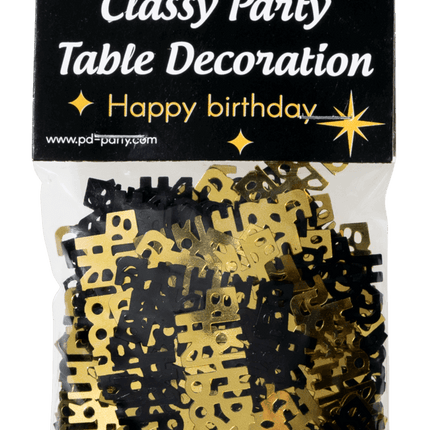 Konfetti stołowe Happy Birthday Gold/Black 20gr