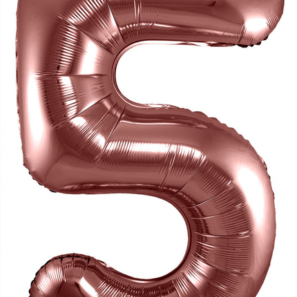 Balon foliowy Figurka 5 Brązowy XL 86cm pusty
