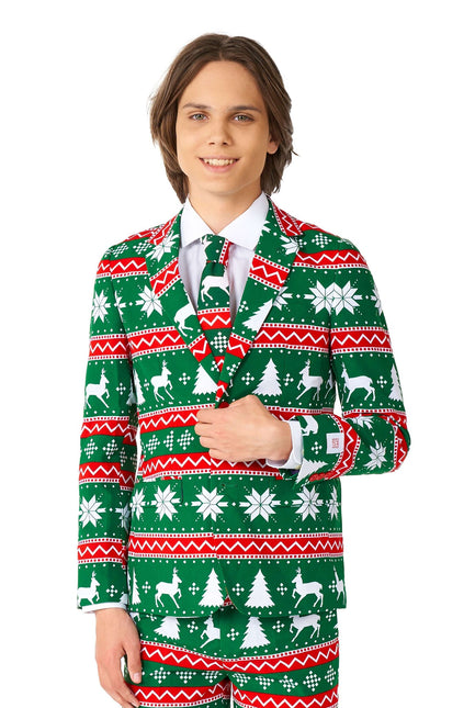 Świąteczny zielony garnitur chłopca nastolatka <tc>OppoSuits</tc>