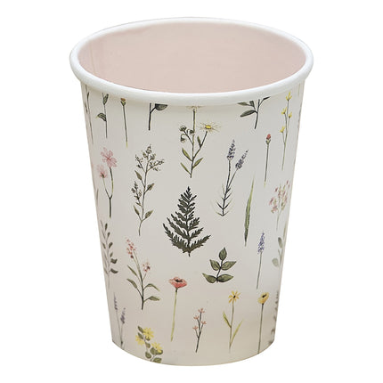 Kubki w kwiaty kolorowe 250ml 8szt