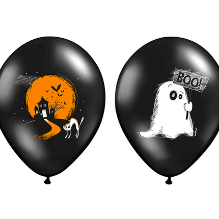 Balony na Halloween Boo! 30cm 6szt