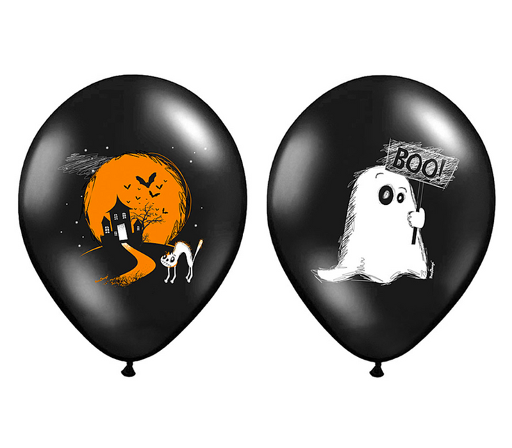 Balony na Halloween Boo! 30cm 6szt