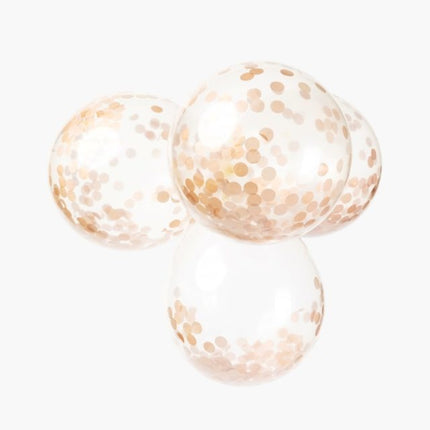Balony konfetti Rose Gold 12cm 6szt