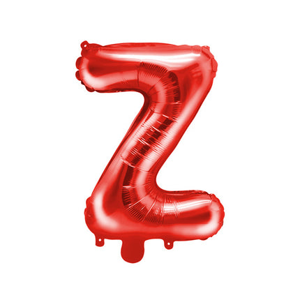 Balon foliowy litera Z czerwony pusty 35cm