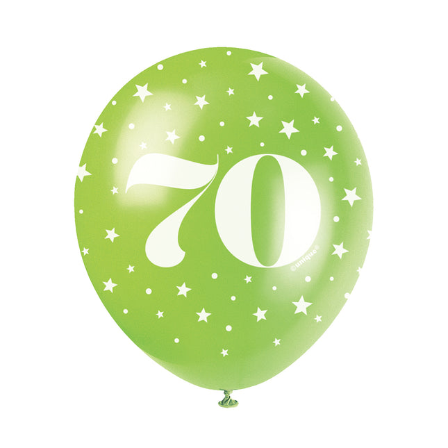 Balony 70 lat konfetti 30cm 5szt