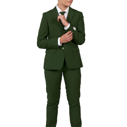 Ciemnozielony garnitur chłopiec nastolatek <tc>OppoSuits</tc>