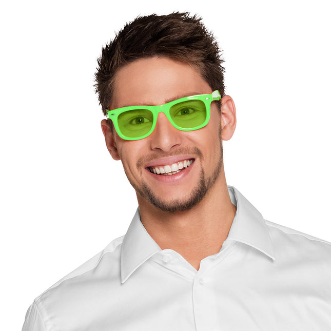 Neonowe zielone okulary imprezowe